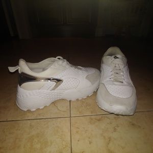 White lifted/wedged sneakers